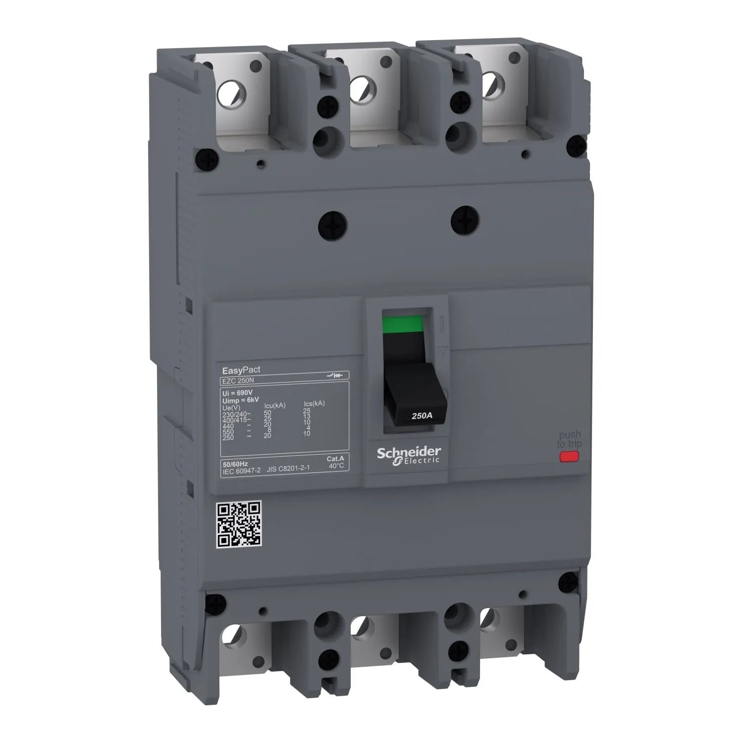 Schneider EZC250N 3 Pole Molded Case Circuit Breaker 25 kA